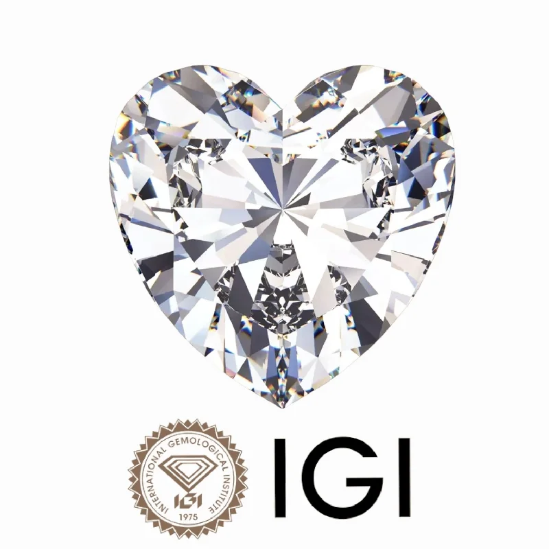 ladies engagement rings rose gold halo -1.70 ct. Heart Wholesale IGI Certified Lab Grown Loose Diamond. (VVS2 / E)