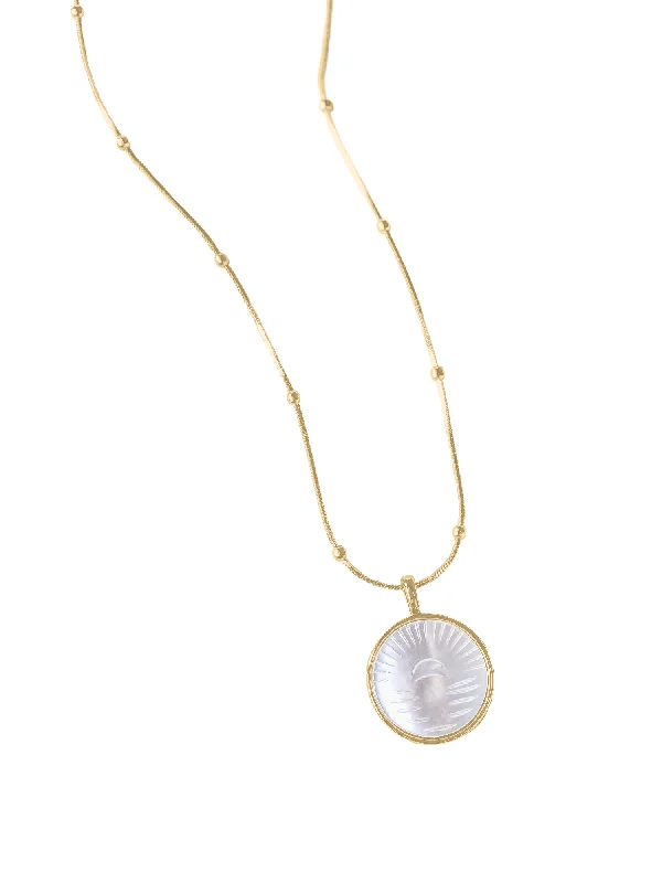 necklaces with floral charm -Shiloh Pearl Necklace