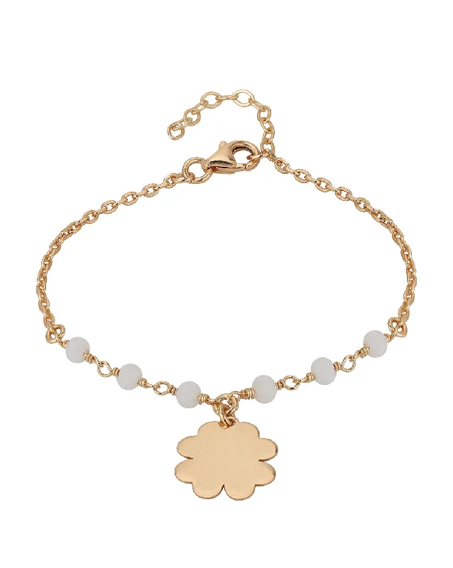 bracelets and bangles with engraving -Carlton London Gold Plated Charm Bracelet For Women