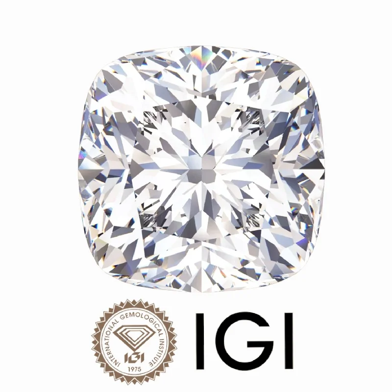 ladies engagement rings two tone -1.05 ct. Cushion Wholesale IGI Certified Lab Grown Loose Diamond. (VS1 / F)