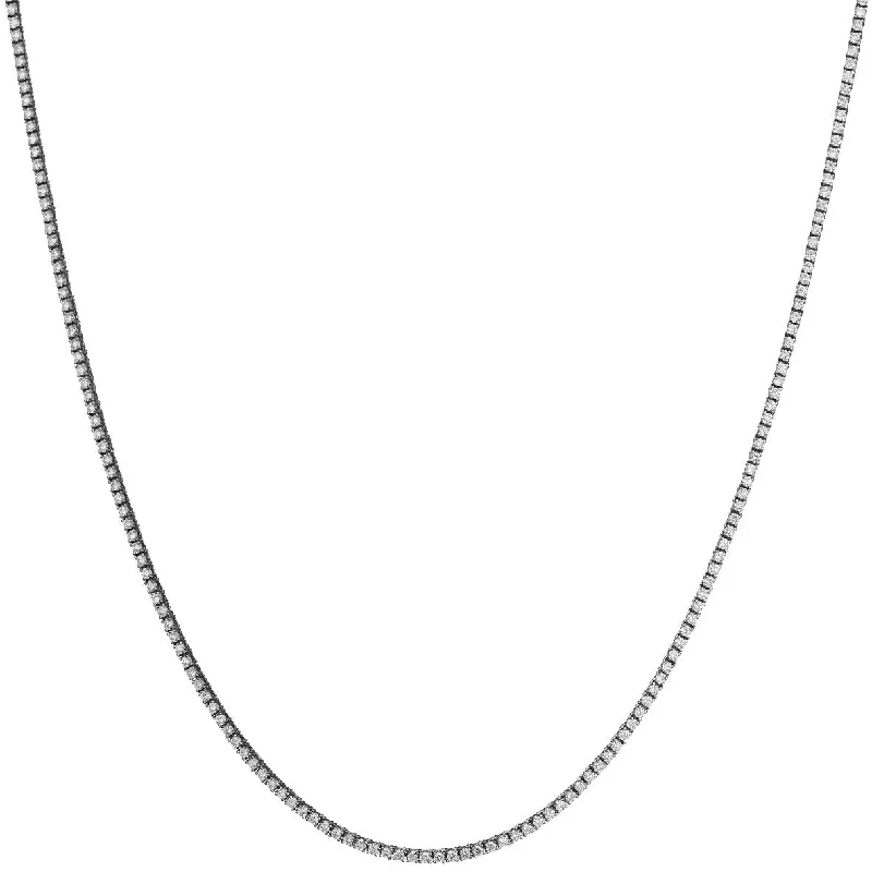 necklaces with lock pendant -MINI DIAMOND TENNIS NECKLACE