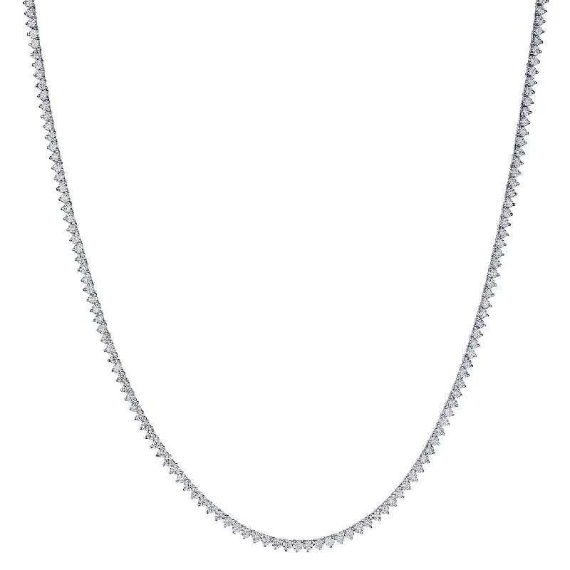 necklaces minimalist design -3 CLAW DIAMOND TENNIS NECKLACE