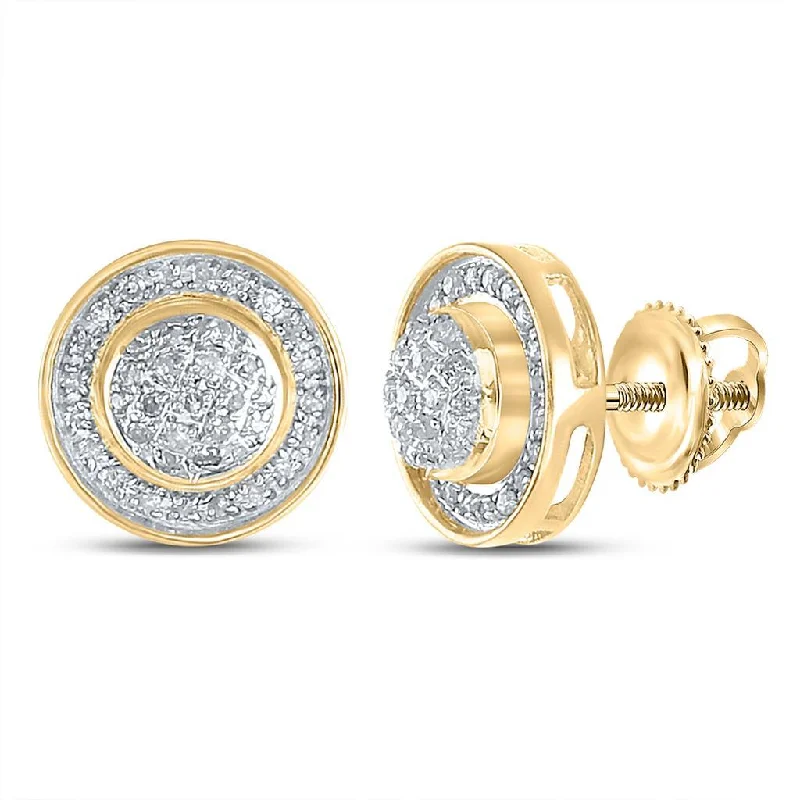 ladies earrings for holiday gift -Saturn .25cttw Diamond Earrings Gold .925 Sterling Silver