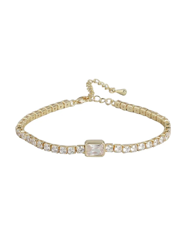 bracelets and bangles with citrine -Gold Plated With Cz Stylish Adjustable Bracelet For Women