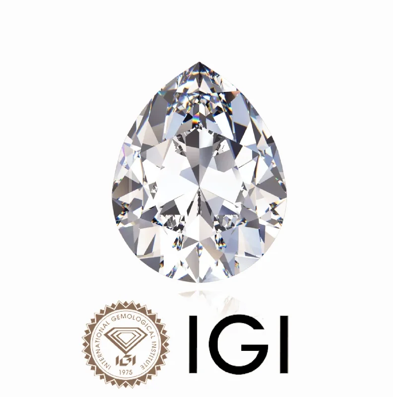 ladies engagement rings heart shaped -1.12 ct. Pear Wholesale IGI Certified Lab Grown Loose Diamond. (VVS2 / F)