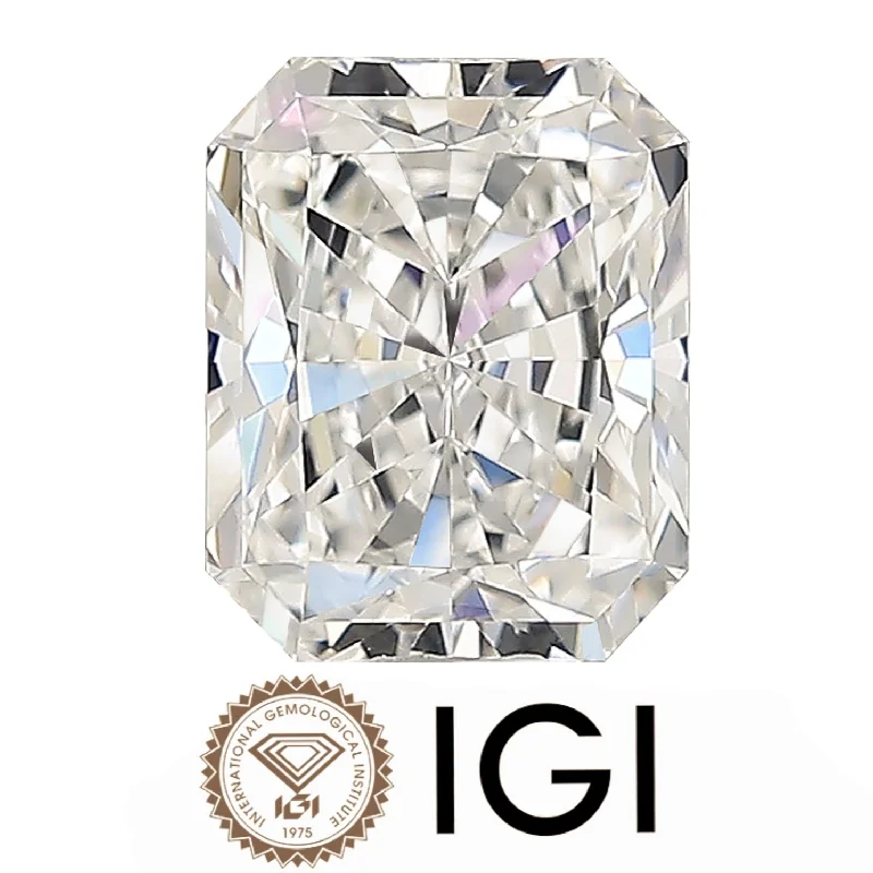 ladies engagement rings simple elegance -5.14 ct. Radiant Wholesale IGI Certified Lab Grown Loose Diamond. (VS2 / G)