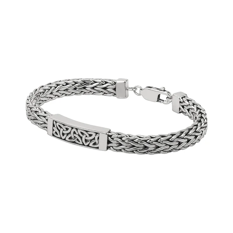 bracelets and bangles luxury brand -Men's Silver Heavy Trinity Knot Bracelet