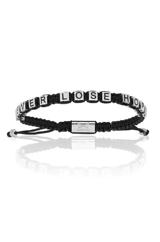 bracelets and bangles for special occasion -Black Nylon Never Lose Hope Bracelet