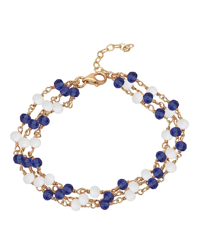 bracelets and bangles for holiday gift -Carlton London Rose Gold Plated Charm Bracelet For Women