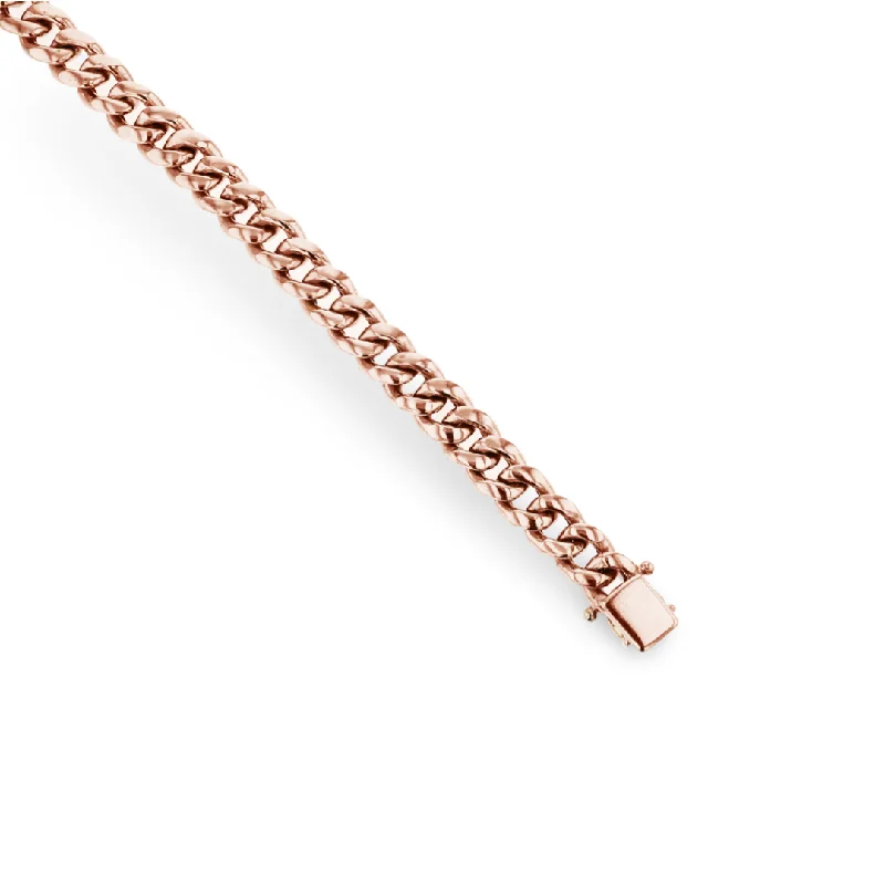 bracelets and bangles fashion statement -14KT ROSE GOLD 10MM MEN'S CURB LINK BRACELET