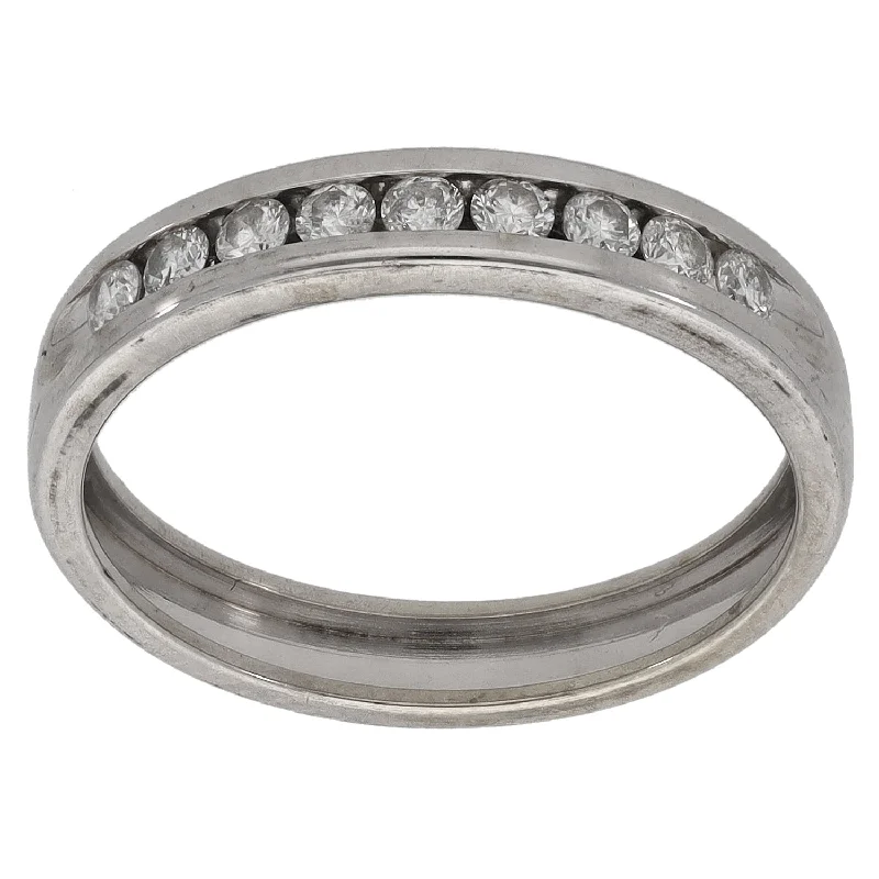 ladies engagement rings for everyday wear -9ct White Gold 0.25ct Diamond Half Eternity Ring Size L