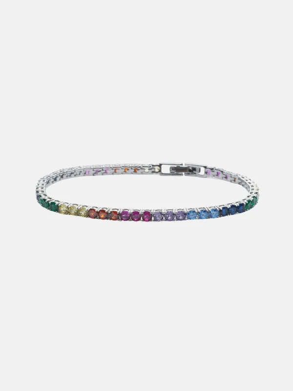 bracelets and bangles stylish modern -Rainbow Tennis Bracelet