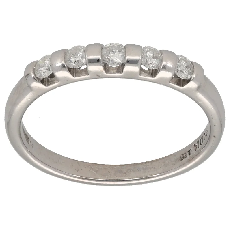 ladies engagement rings tension setting -9ct White Gold 0.25ct Diamond Half Eternity Ring Size M