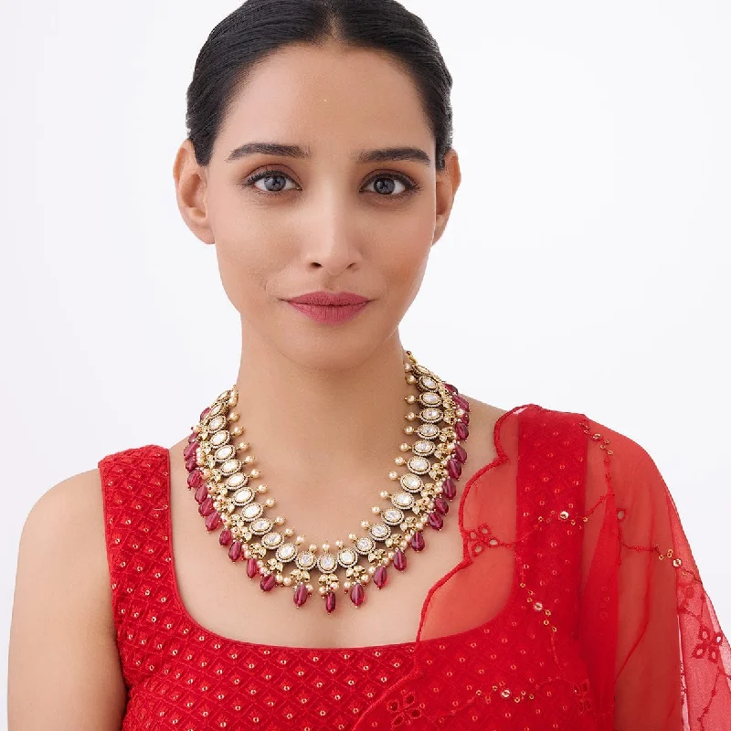 necklaces elegant gold -Kundan Necklace 163991