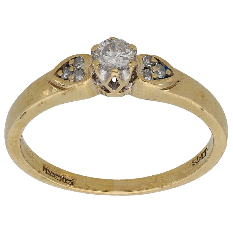 ladies engagement rings bezel setting -9ct Gold 0.18ct Diamond Dress/Cocktail Ring Size O