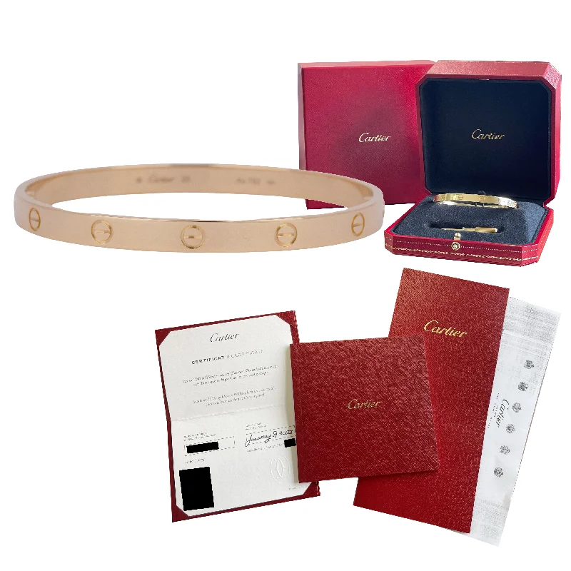 bracelets and bangles dainty design -MINT 2023 PAPERS Cartier LOVE 18K Yellow Gold Bracelet Size 20 AU 750 BOX