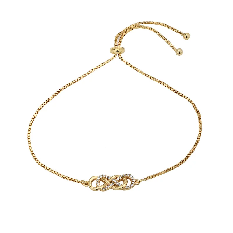 bracelets and bangles vintage look -Carlton London Women'S Gold Brass Western Cubic Zirconia Gold-Plated Bracelet Fjb3917