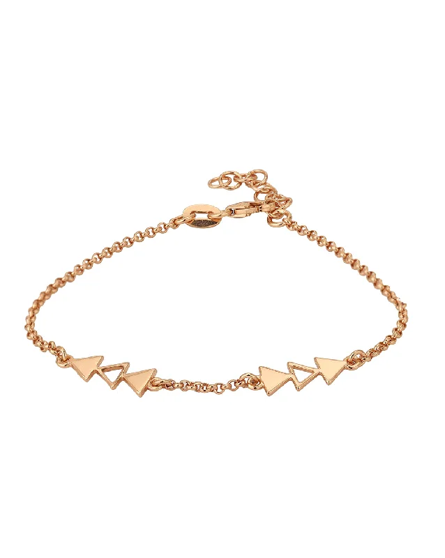 bracelets and bangles with yellow citrine -Carlton London Rose Gold Plated With Arrow Bracelet