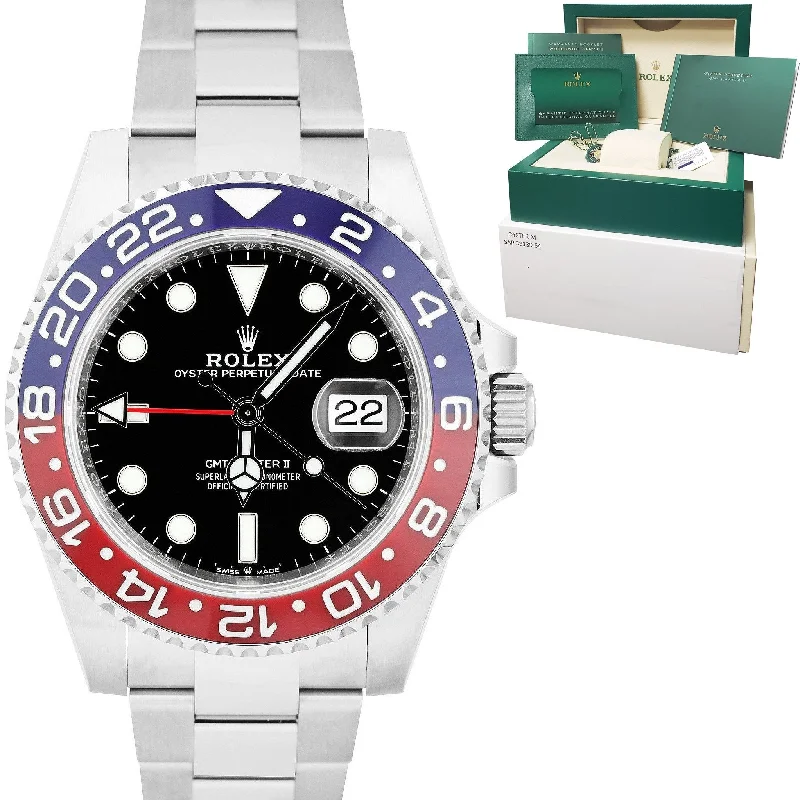 bracelets and bangles with orange garnet -NEW FEB. 2022 Rolex GMT-Master II Ceramic PEPSI OYSTER BRACELET 40mm 126710 BLRO