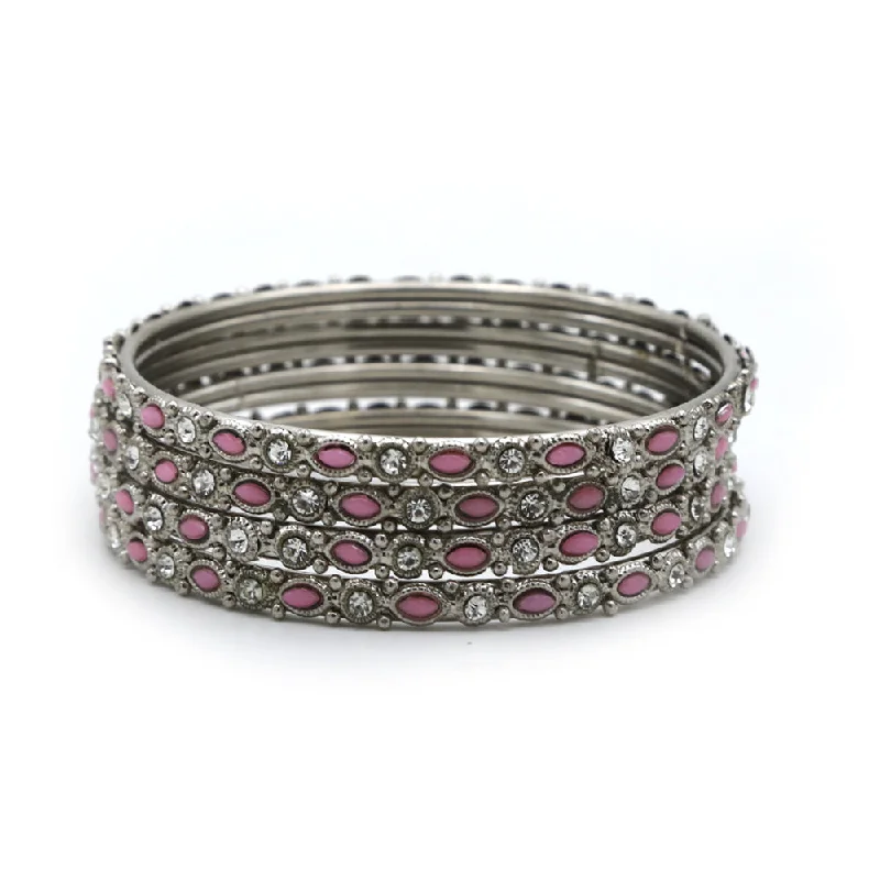 bracelets and bangles white gold -Silver Bangles & Bracelets for Women's - Pink