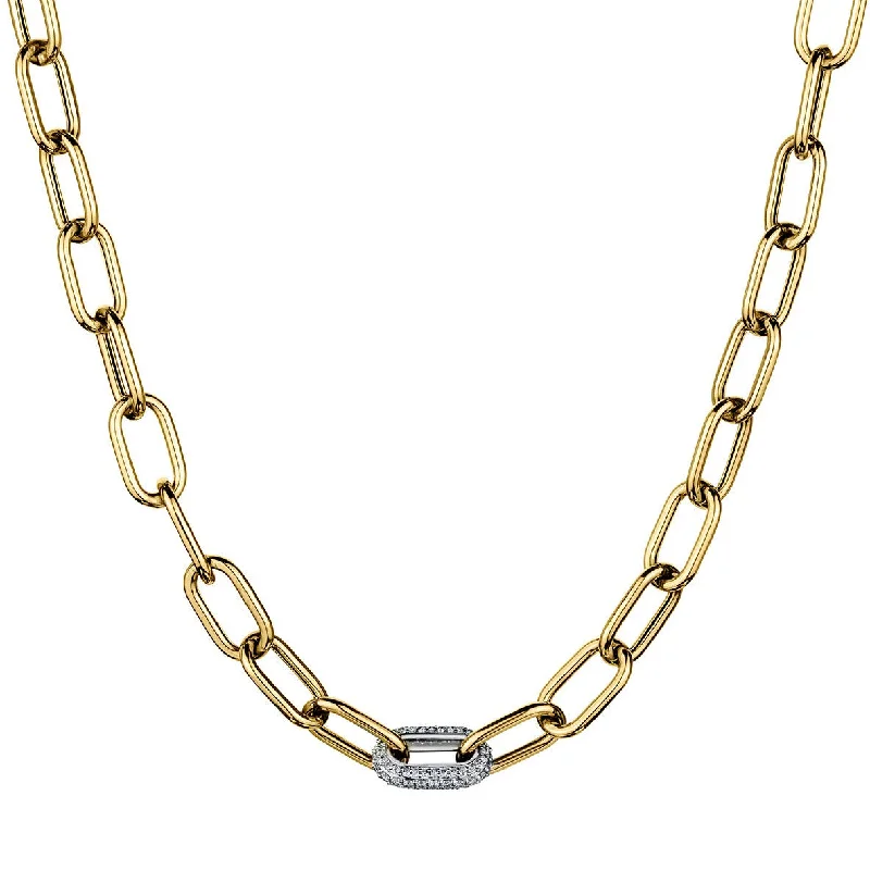 necklaces for mothers -OVAL LINK DIAMOND CHAIN NECKLACE