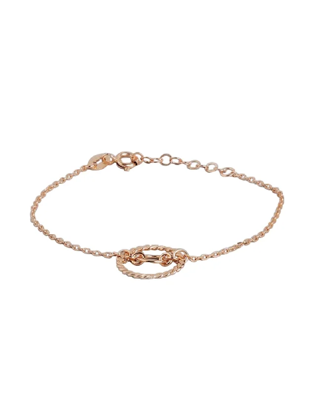 bracelets and bangles bold style -18Kt Rose Gold Plated Charm Bracelet For Women