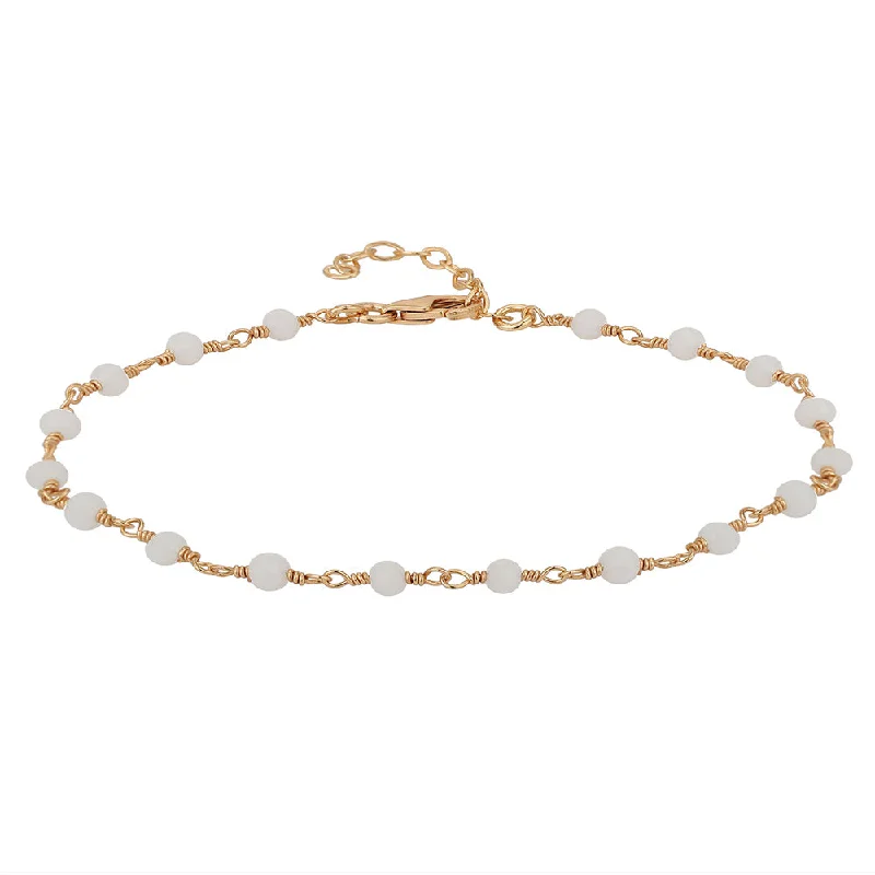 bracelets and bangles adjustable size -Women Rose Gold-Plated & White Brass Charm Braceletfjb3807