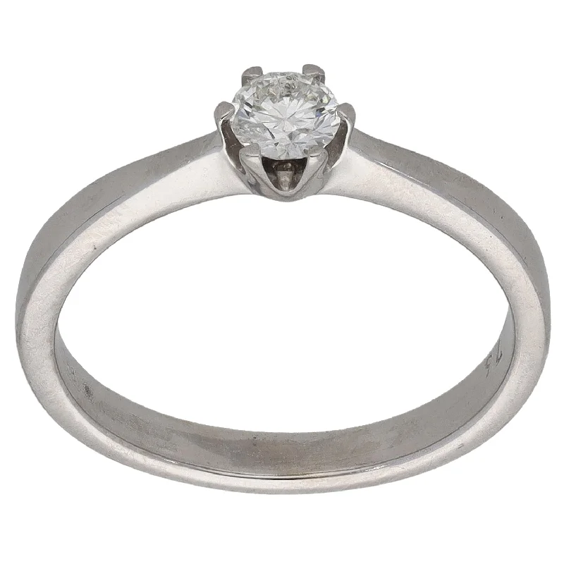 ladies engagement rings unique design -14ct White Gold 0.25ct Diamond Solitaire Ring Size L