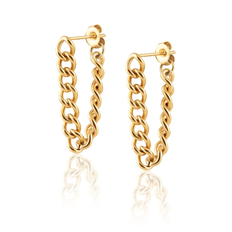 ladies earrings stylish modern -Jamie Chain Earrings