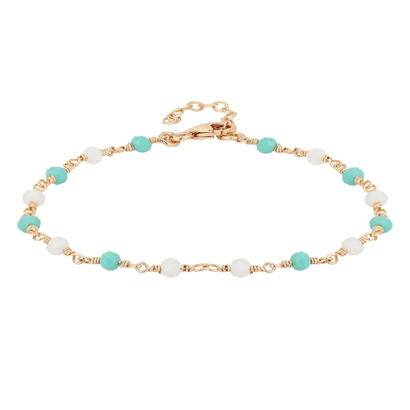 bracelets and bangles under 30 dollars -Women Gold-Toned & Green Brass Gold-Plated Charm Braceletfjb3804