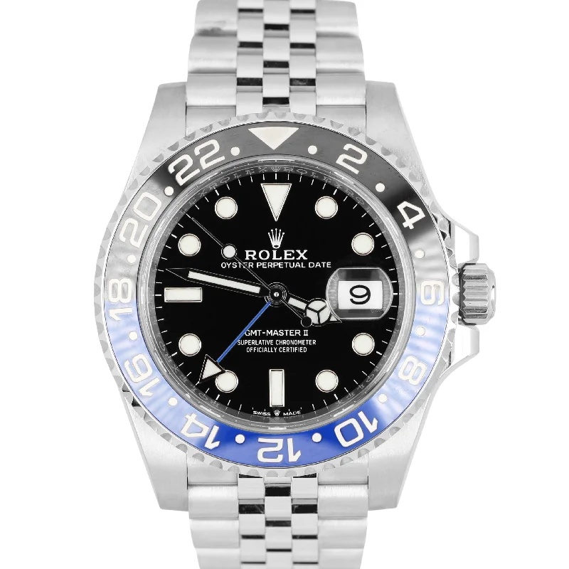 bracelets and bangles layered look -Rolex GMT-Master II Ceramic BATMAN JUBILEE BRACELET Black 40mm 126710 BLNR Watch