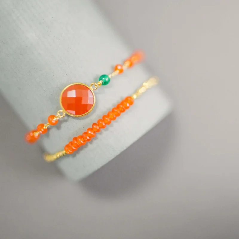 bracelets and bangles modern design -Carnelian Bracelet Set