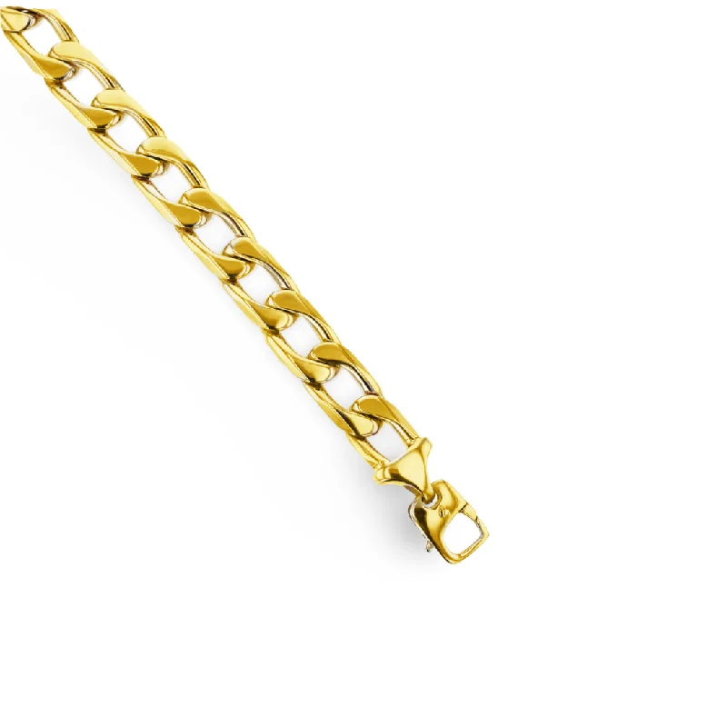 bracelets and bangles for party -14KT YELLOW GOLD 12MM MEN'S CURB LINK BRACELET