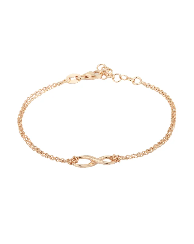 bracelets and bangles for trendy women -Carlton London Gold Plated Infinity With Multistrand Bracelet