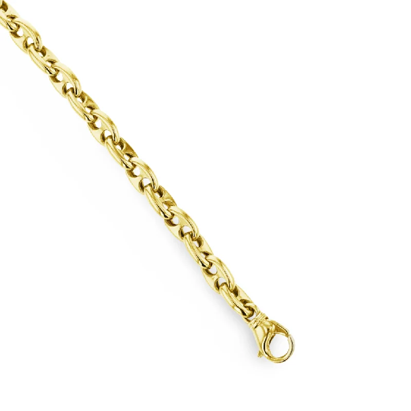 bracelets and bangles with sapphire -MEN'S 14KT YELLOW GOLD 7MM PUFFY ANCHOR LINK BRACELET