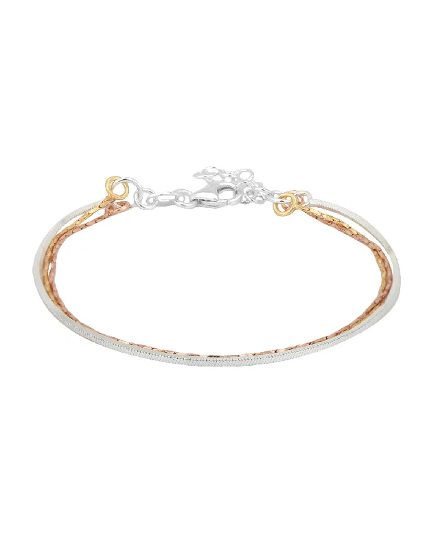 bracelets and bangles for gift ideas -Carlton London Gold Plated Multistrand Bracelet For Women