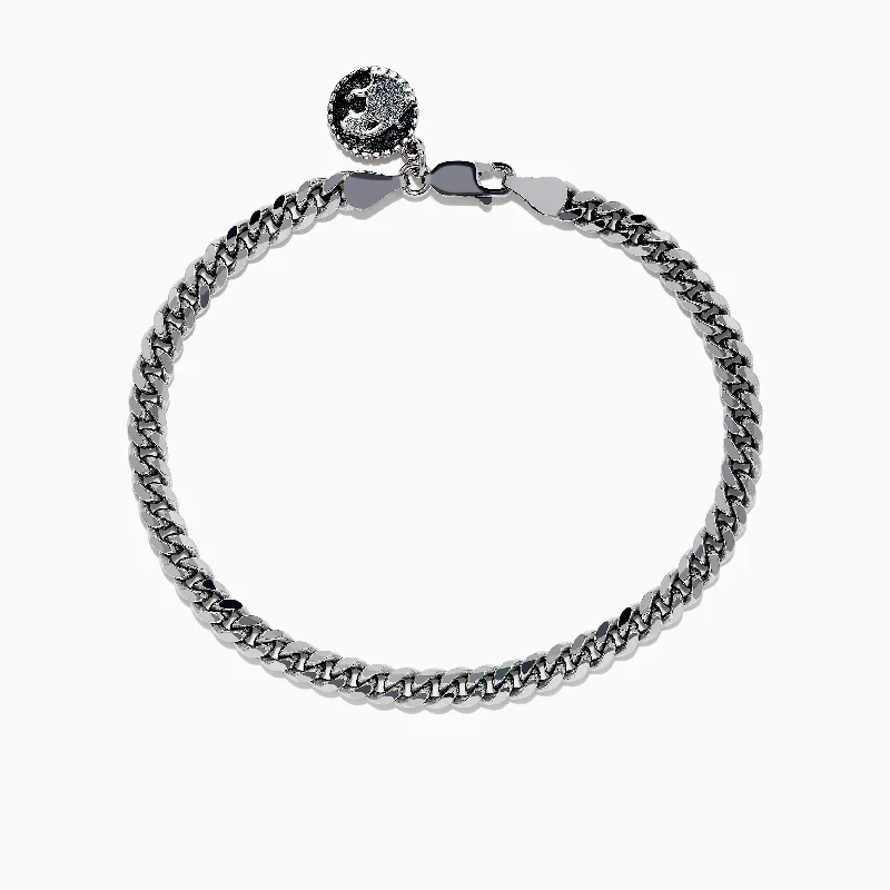 bracelets and bangles modern design -925 Men's Sterling Silver Curb Chain Link Bracelet