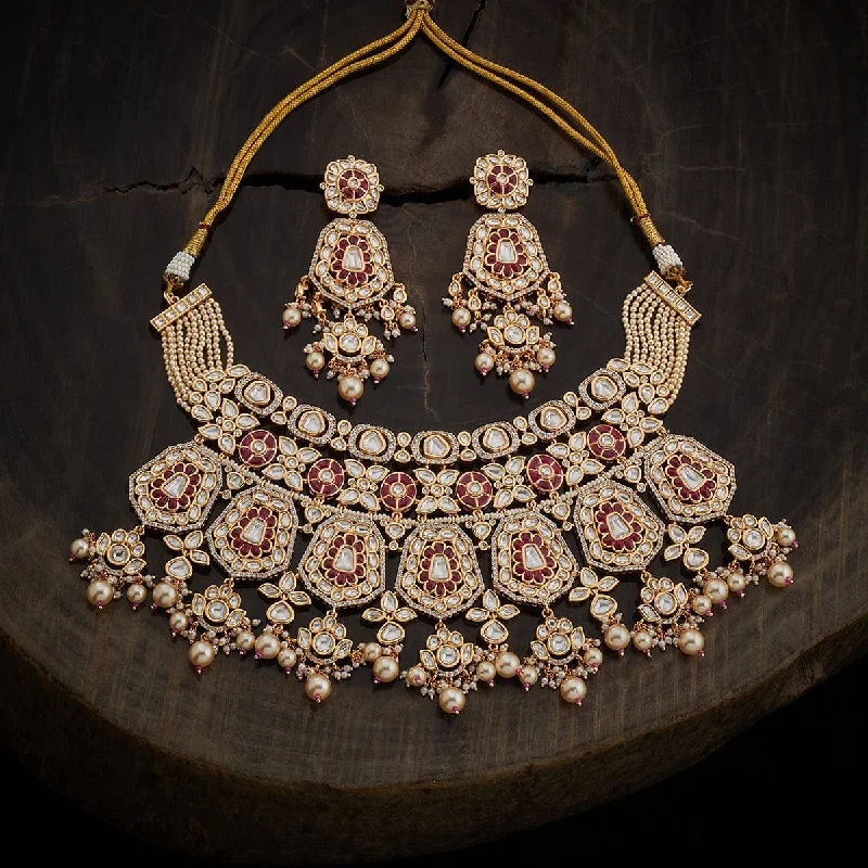 necklaces with pearl drop -Kundan Necklace 167019