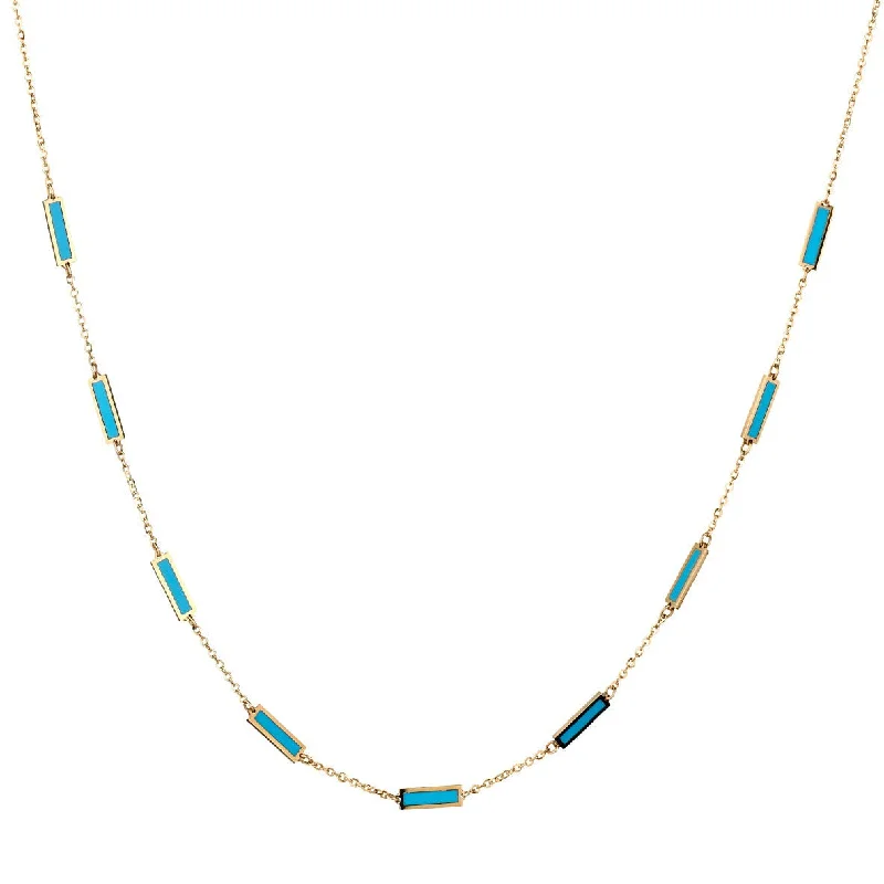 necklaces for party wear -BAR & CHAIN NECKLACE