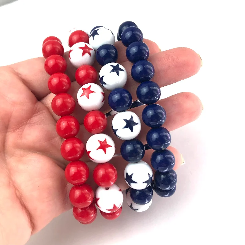 bracelets and bangles stylish modern -Americana Star Stack and Stretch Bracelet Set