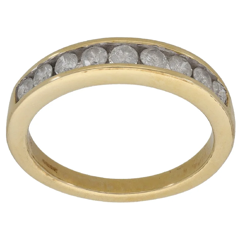 ladies engagement rings for budget buyers -9ct Gold 0.45ct Diamond Half Eternity Ring Size L