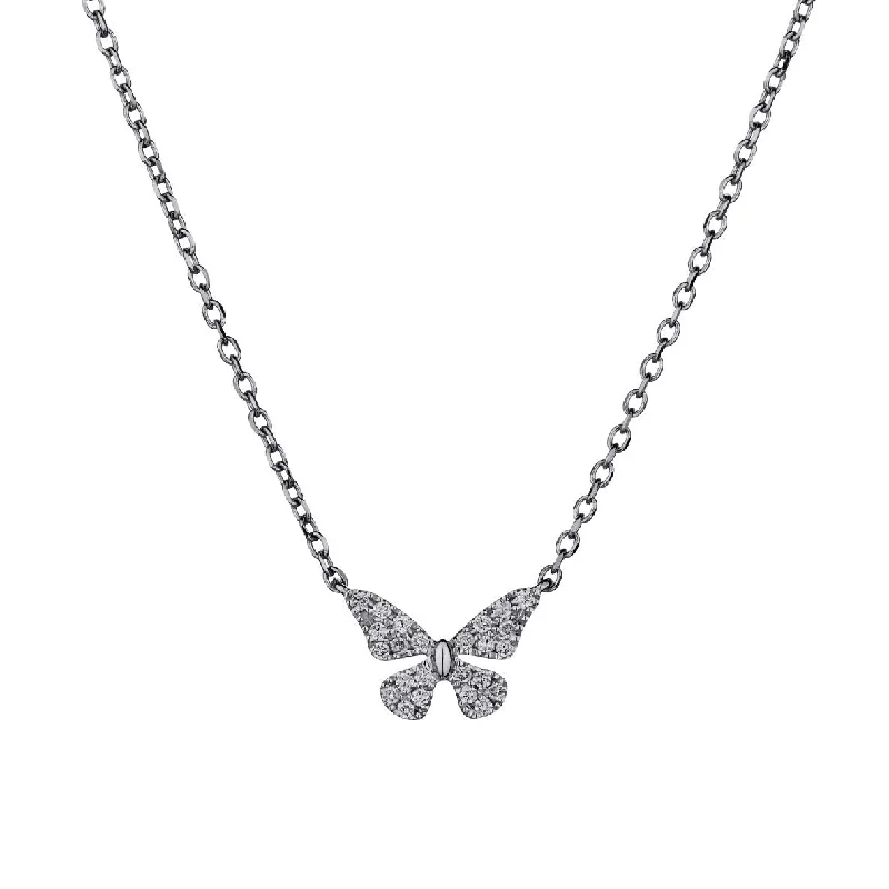 necklaces with moon charm -DIAMOND BUTTERFLY NECKLACE