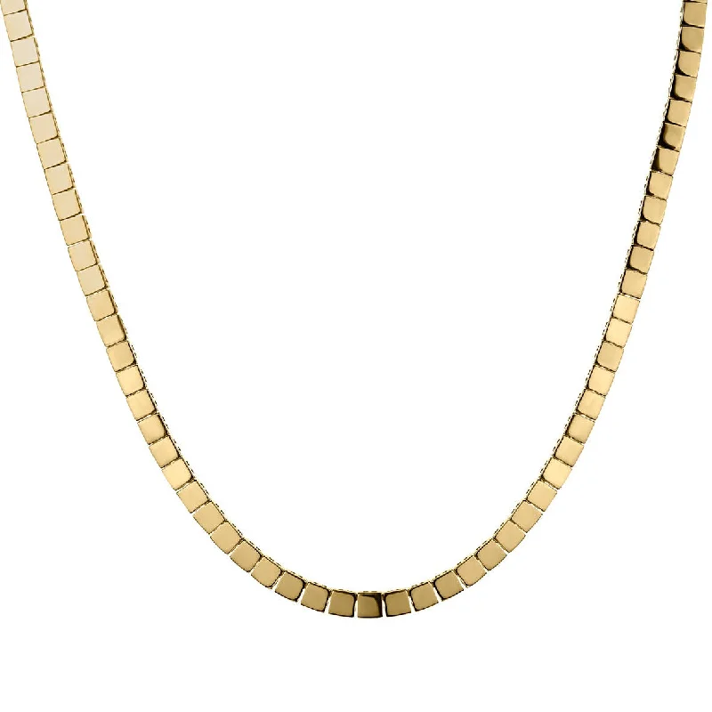 necklaces with onyx black -SQUARE SHAPED GOLD NECKLACE