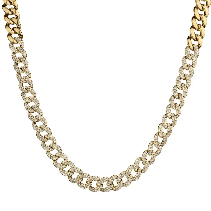 necklaces with shell design -DIAMOND CURB LINK NECKLACE