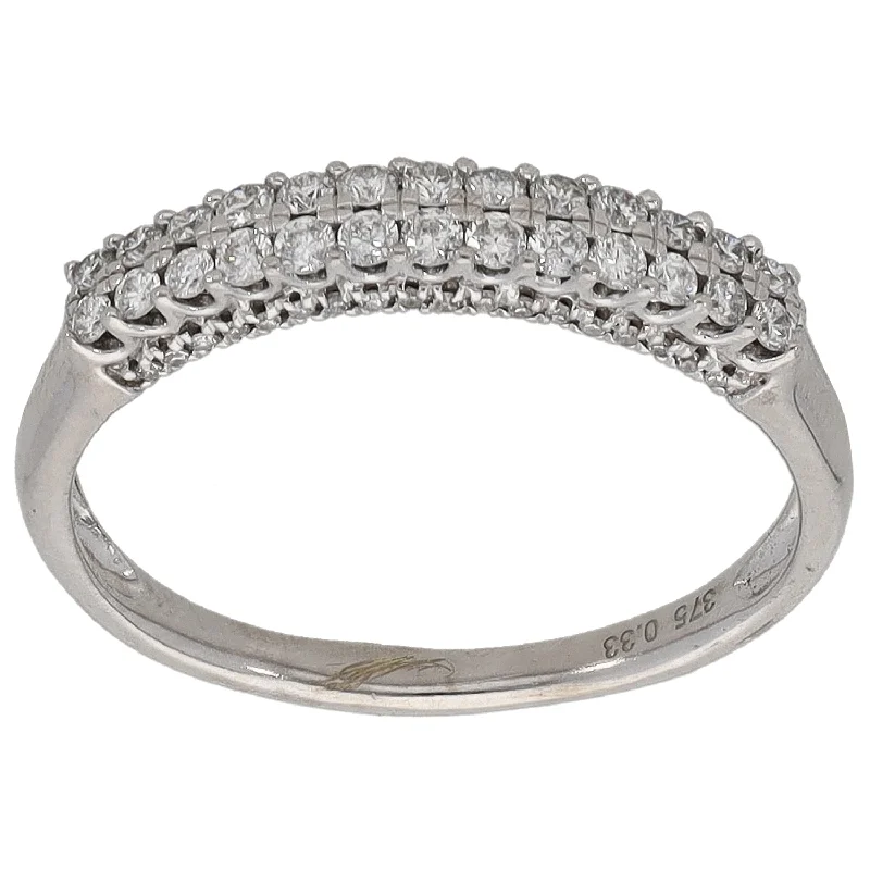 ladies engagement rings for unique taste -9ct White Gold 0.33ct Diamond Half Eternity Ring Size M