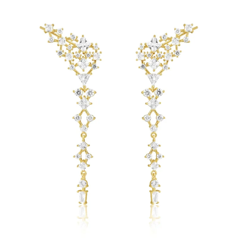 ladies earrings with blue topaz -Scarlett CZ Drop Earring