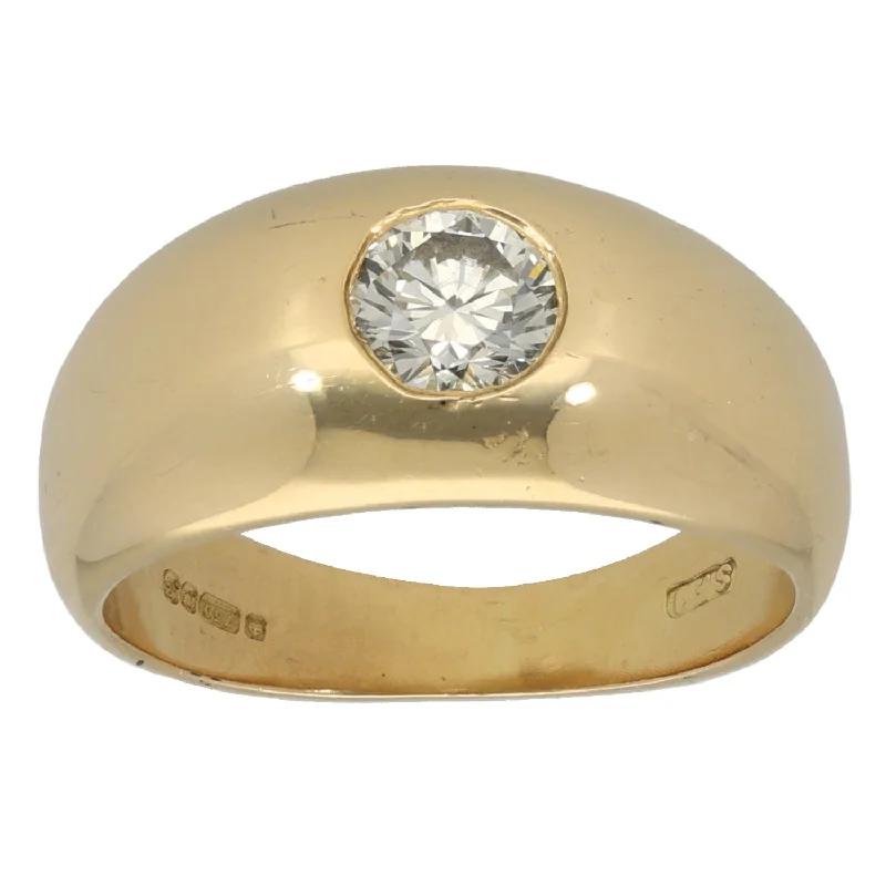 ladies engagement rings with twisted band -18ct Gold 0.60ct Diamond Solitaire Ring Size N