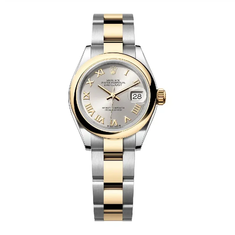 bracelets and bangles chic design -Rolex 28mm Lady-Datejust 279163-0006 Silver Roman Dial Oyster Bracelet