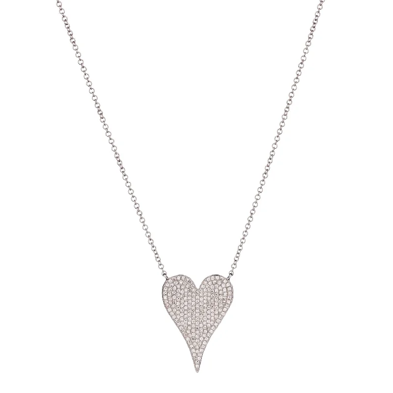 necklaces for trendy women -PAVÉ DIAMOND HEART NECKLACE