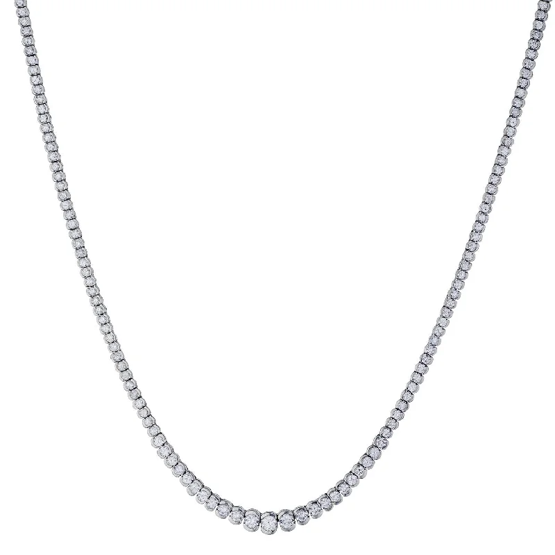 necklaces for couples matching -HALF BEZEL SET DIAMOND TENNIS NECKLACE